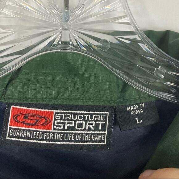 NWOT VINTAGE STRUCTURE SPORT Windbreaker L Navy Mock Neck 1/2 Zip - Picture 2 of 7